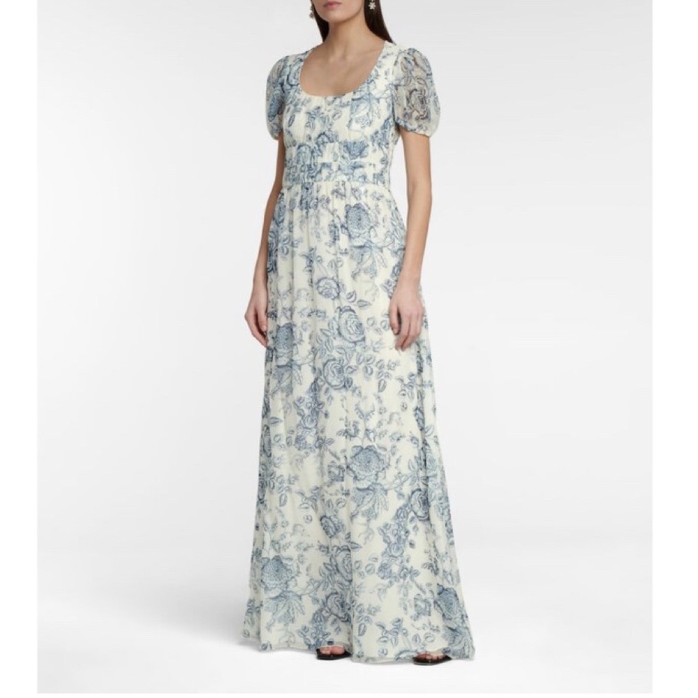 NEW Erdem Rick Toile De Jouy Silk Voile Gown Floral Dress
